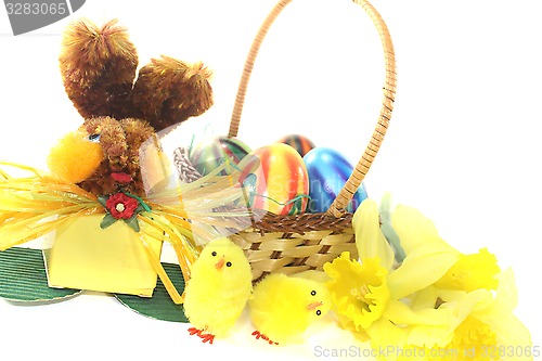 Image of Easter Basket with chick and bunny