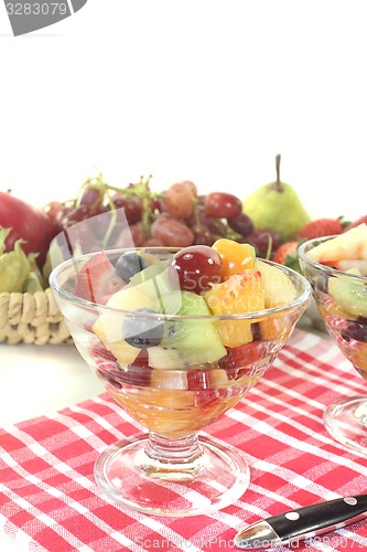 Image of Fruit salad on a napkin