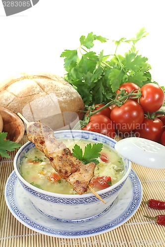 Image of Asian Chicken soup with noodles