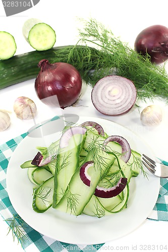 Image of Cucumber salad with red onions