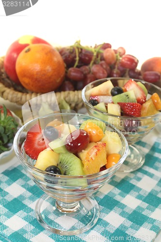 Image of Fruit salad on a napkin