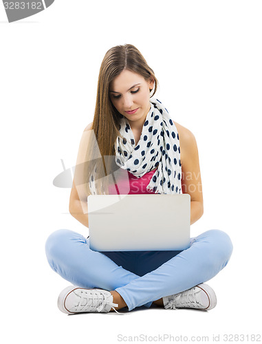 Image of Woking with a laptop