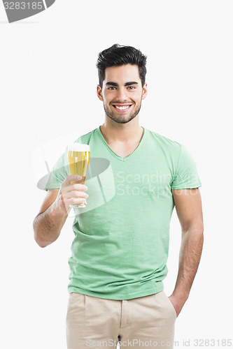 Image of Young man drinking beer