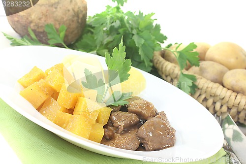 Image of Venison goulash with rutabaga and potatoes