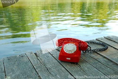 Image of Old telephone in nature