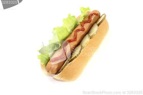 Image of Hot dog with ketchup