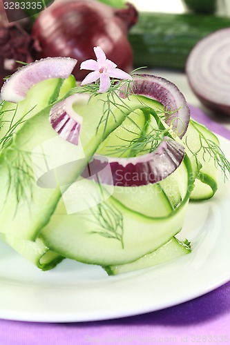 Image of Cucumber salad with garlic flower