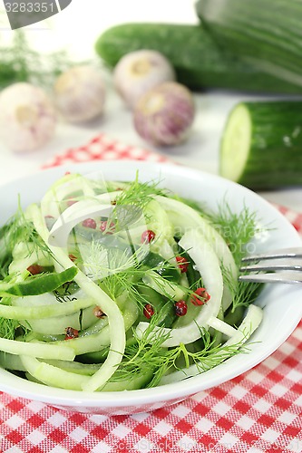 Image of Spaghetti cucumber with onions and dill