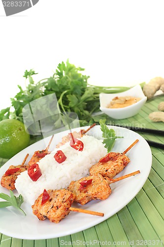 Image of Asian sate skewers with chili