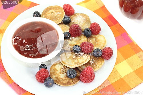 Image of Dutch Poffertjes with berries