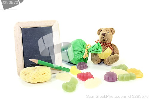 Image of Back to School with blackboard and pencil