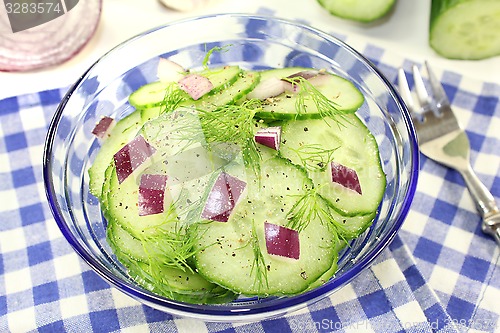 Image of Cucumber salad with red onions and dill