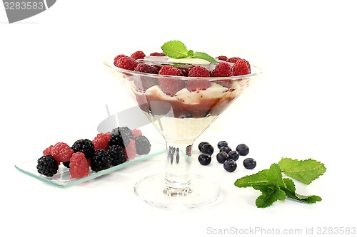 Image of Layered dessert with blueberries