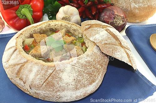 Image of fresh Bread Soup with parsley