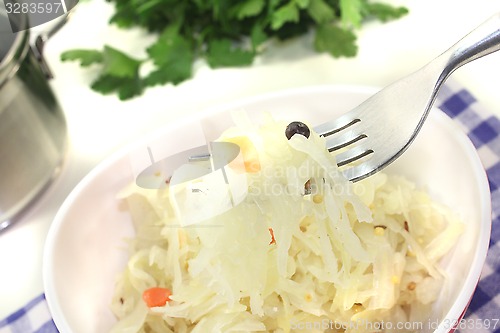 Image of Sauerkraut on a fork