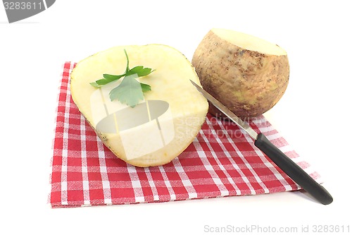 Image of rutabaga on a napkin