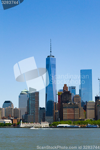 Image of Freedom tower from a ferry