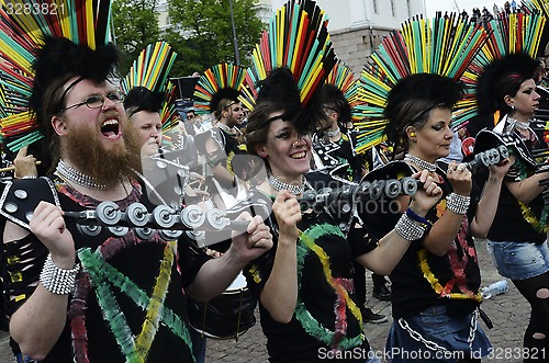 Image of Helsinki, Finland – June 6, 2015: Traditional summer samba car