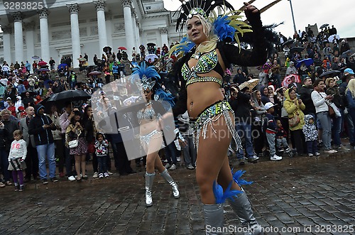 Image of Helsinki, Finland – June 6, 2015: Traditional summer samba car