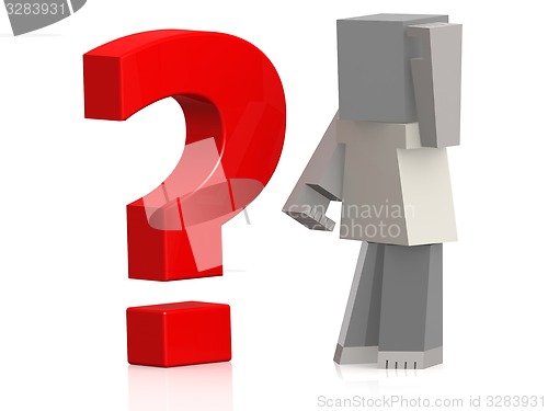 Image of Puppet with red question mark