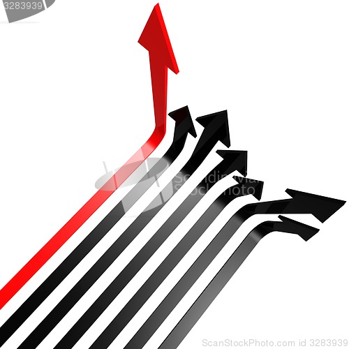 Image of Red black line arrow