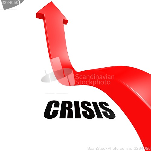 Image of Arrow leap over crisis