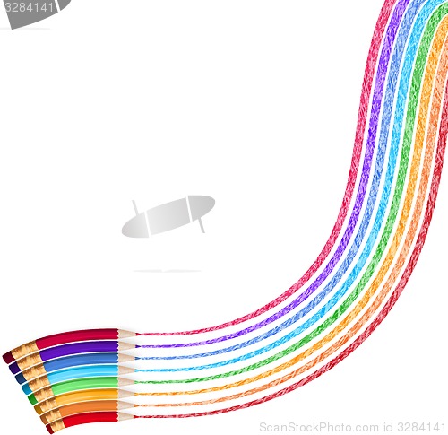 Image of Colour pencils isolated on white. EPS 10