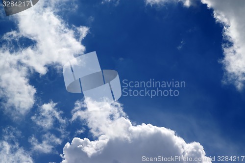 Image of Blue sky with sunlight clouds 