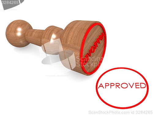 Image of Round stamp approved