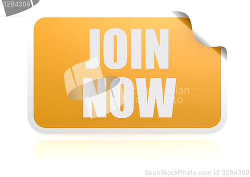 Image of Join now yellow sticker