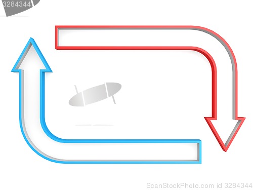 Image of Red blue square arrow