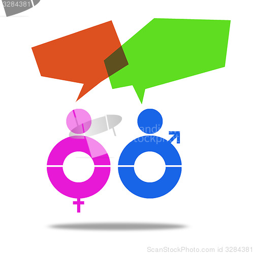 Image of Male female talking