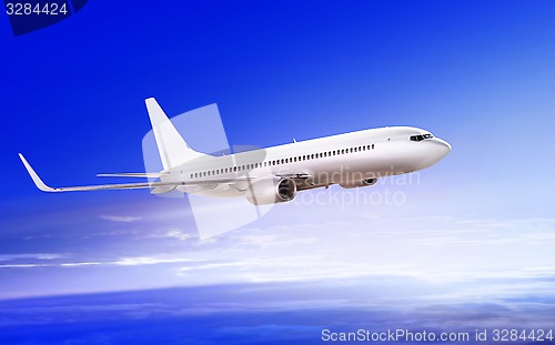 Image of passenger airplane in cloud