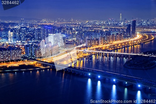 Image of Seoul at night, South Korea