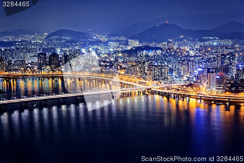 Image of Seoul at night, South Korea