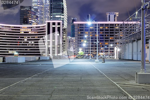 Image of car park at night