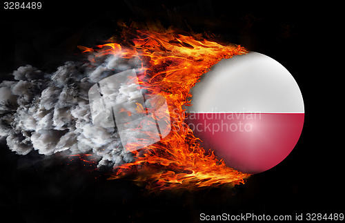 Image of Flag with a trail of fire and smoke - Poland