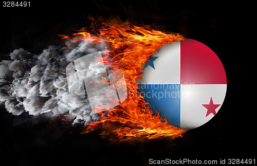 Image of Flag with a trail of fire and smoke - Panama