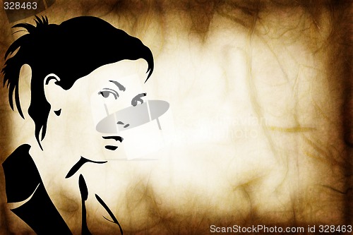 Image of hand drawn silhouette of a woman