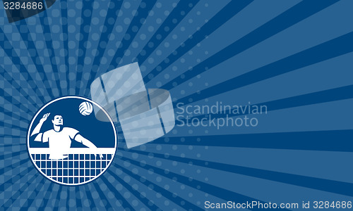 Image of Business card Volleyball Player Spiking Ball Circle Icon