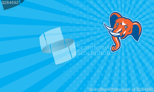 Image of Business card Elephant Head Angry Tusk Retro