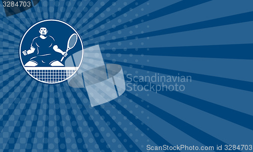 Image of Business card Tennis Player Racquet Fist Pump Icon
