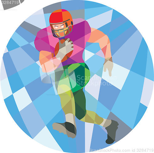 Image of American Football Player Running Low Polygon