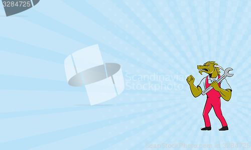 Image of Business card Dragon Mechanic Spanner Fist Pump Isolated