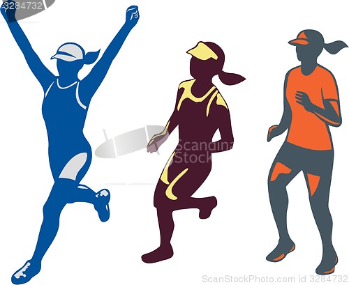 Image of Female Triathlete Marathon Runner Collection