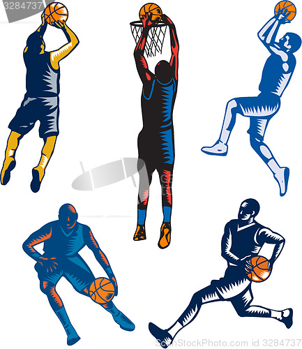 Image of Basketball Woodcut Collection