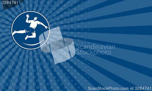 Image of Business card Handball Player Jumping Throwing Ball Icon