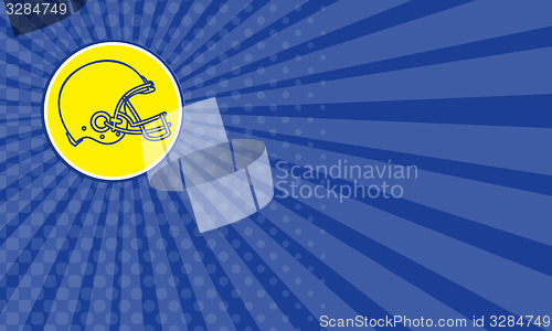 Image of Business card American Football Helmet Line Drawing Circle Retro