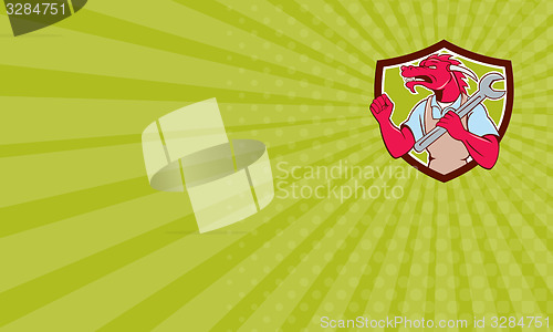 Image of Business card Red Dragon Mechanic Spanner Fist Pump Shield