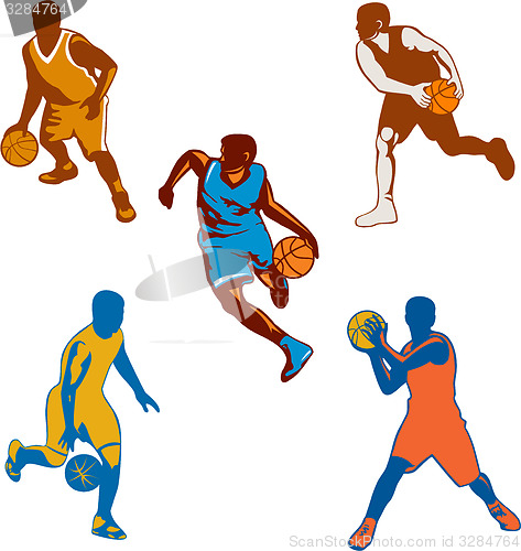 Image of Basketball Player Dribbling Ball Collection